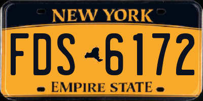 NY license plate FDS6172