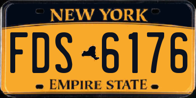 NY license plate FDS6176