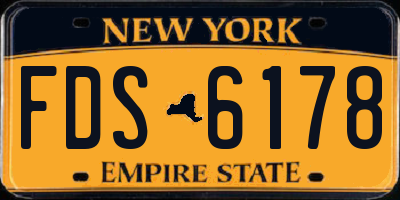 NY license plate FDS6178