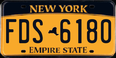NY license plate FDS6180