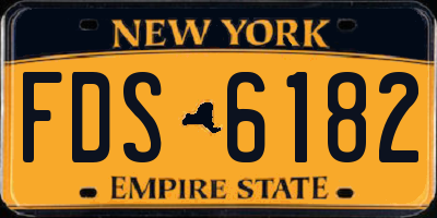 NY license plate FDS6182