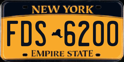 NY license plate FDS6200