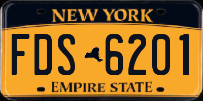 NY license plate FDS6201