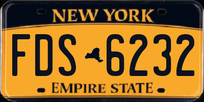 NY license plate FDS6232