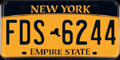 NY license plate FDS6244