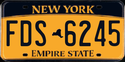 NY license plate FDS6245