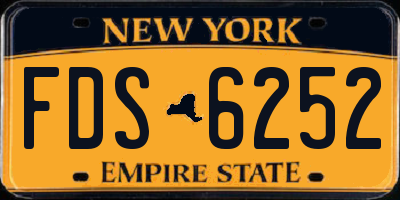 NY license plate FDS6252