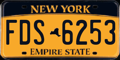 NY license plate FDS6253