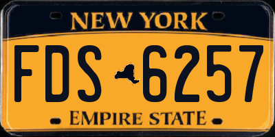 NY license plate FDS6257