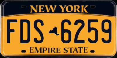 NY license plate FDS6259