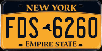 NY license plate FDS6260