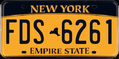 NY license plate FDS6261