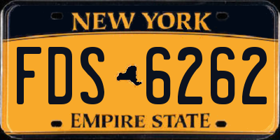NY license plate FDS6262