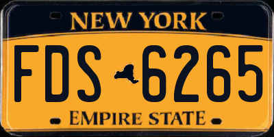 NY license plate FDS6265