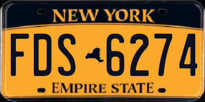 NY license plate FDS6274