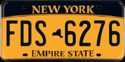 NY license plate FDS6276