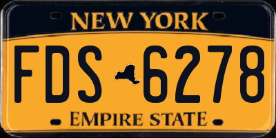 NY license plate FDS6278
