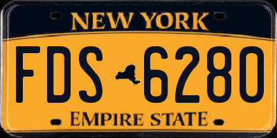 NY license plate FDS6280