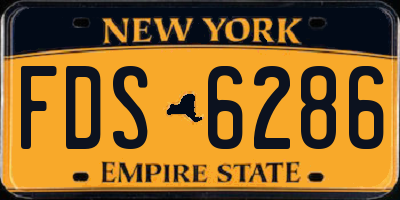 NY license plate FDS6286