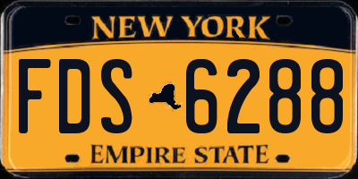 NY license plate FDS6288
