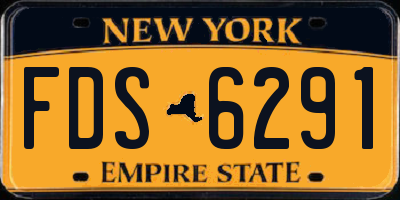 NY license plate FDS6291