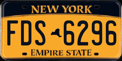 NY license plate FDS6296