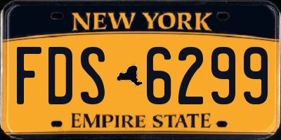 NY license plate FDS6299