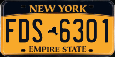 NY license plate FDS6301