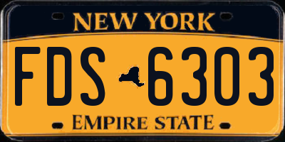NY license plate FDS6303