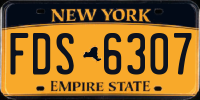 NY license plate FDS6307