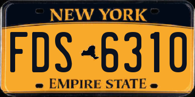 NY license plate FDS6310