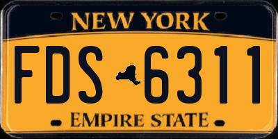 NY license plate FDS6311