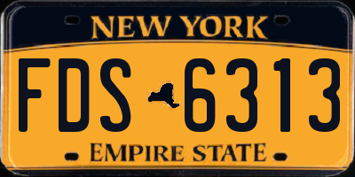 NY license plate FDS6313