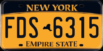 NY license plate FDS6315