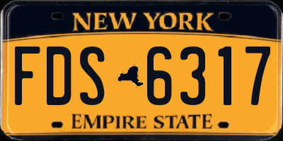 NY license plate FDS6317