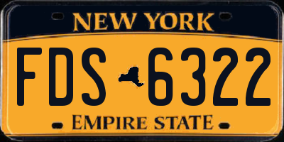 NY license plate FDS6322