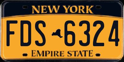 NY license plate FDS6324