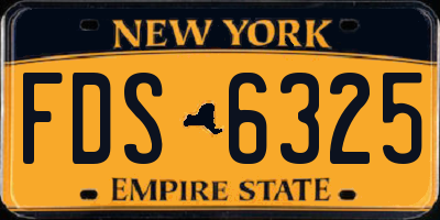 NY license plate FDS6325