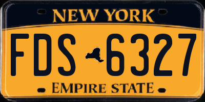 NY license plate FDS6327