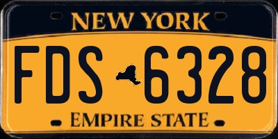 NY license plate FDS6328