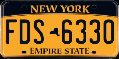 NY license plate FDS6330