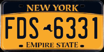 NY license plate FDS6331