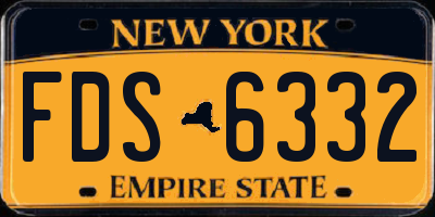 NY license plate FDS6332