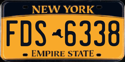 NY license plate FDS6338