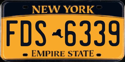 NY license plate FDS6339