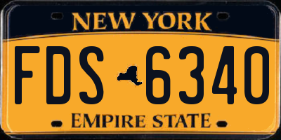 NY license plate FDS6340