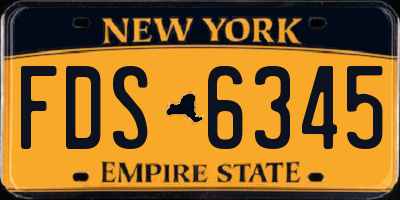 NY license plate FDS6345