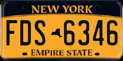 NY license plate FDS6346