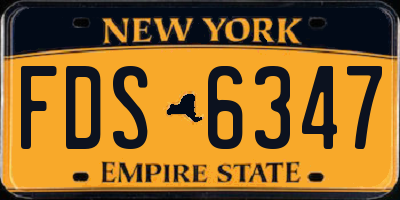 NY license plate FDS6347
