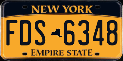 NY license plate FDS6348